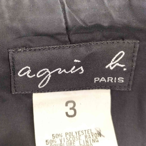 アニエスベー agnes b. PARIS 90s~00s 黒タグ パワーショルダー 4B テーラードジャケット レディース 3
