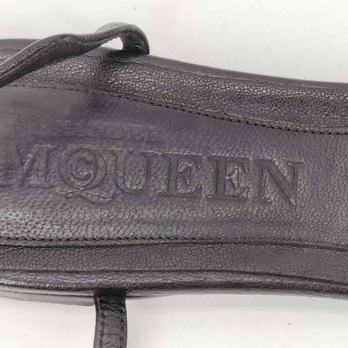アレキサンダーマックイーン Alexander McQueen イタリア製 スカル ドクロ チャーム レザー サンダル レディース EUR:38