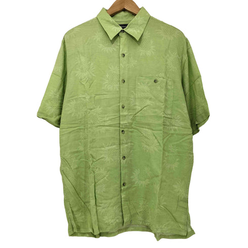 クラフトアンドバロー Croft&Barrow レーヨン100 パイナップル柄 レギュラーカラー S/S シャツ メンズ import:M