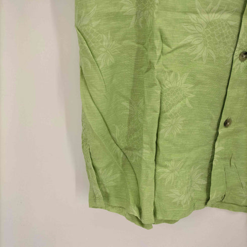 クラフトアンドバロー Croft&Barrow レーヨン100 パイナップル柄 レギュラーカラー S/S シャツ メンズ import:M