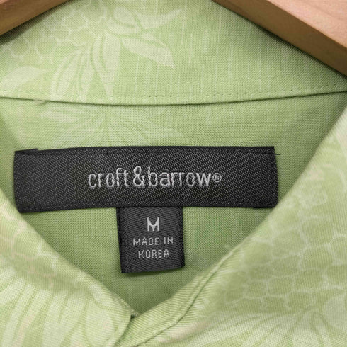 クラフトアンドバロー Croft&Barrow レーヨン100 パイナップル柄 レギュラーカラー S/S シャツ メンズ import:M