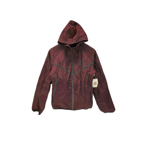 ナイキ NIKE 14AW 裏地メッシュ スイッチング クロップド シャイニー フーデット ブルゾン ジャケット ウィンドブレーカー レディース import:XL