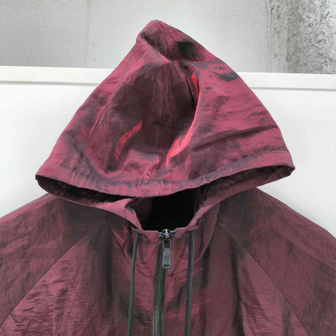 ナイキ NIKE 14AW 裏地メッシュ スイッチング クロップド シャイニー フーデット ブルゾン ジャケット ウィンドブレーカー レディース import:XL