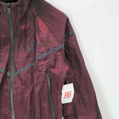 ナイキ NIKE 14AW 裏地メッシュ スイッチング クロップド シャイニー フーデット ブルゾン ジャケット ウィンドブレーカー レディース import:XL