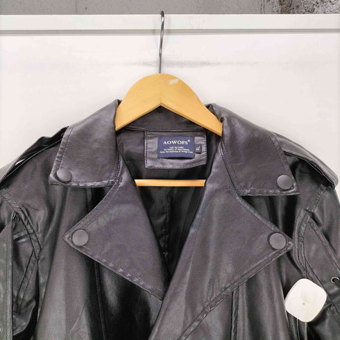 AOWOFS PUレザー アーム レースアップ ダブル ライダース ジャケット Y2K レディース import:XL