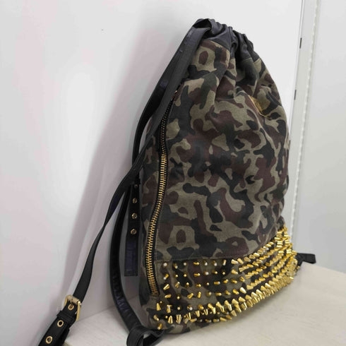 ジュゼッペザノッティデザイン GIUSEPPE ZANOTTI DESIGN カモ柄 レザースタッズナップザック メンズ