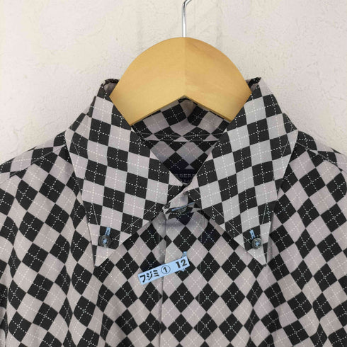 バーバリーブラックレーベル BURBERRY BLACK LABEL ダイヤチェック 半袖 BDシャツ メンズ JPN:3