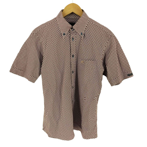バーバリーブラックレーベル BURBERRY BLACK LABEL ロゴ 刺繍入り チェック柄 半袖 BDシャツ メンズ JPN:3