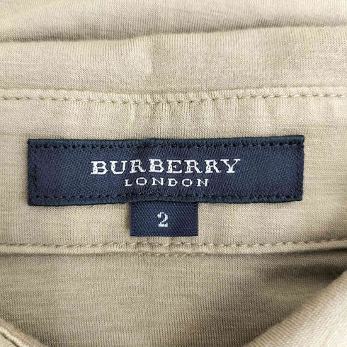 バーバリーロンドン BURBERRY LONDON 袖 襟 裏地チェック ロゴ刺繍 フロントプリーツ ポロシャツ レディース JPN:2