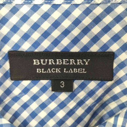 バーバリーブラックレーベル BURBERRY BLACK LABEL ロゴ 刺繍入り 半袖 BDシャツ メンズ JPN:3