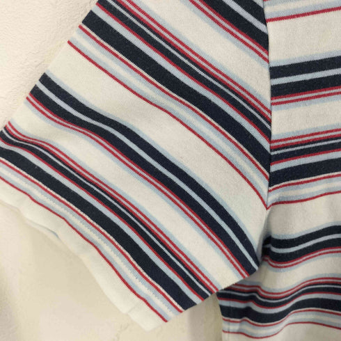 バーバリーブラックレーベル BURBERRY BLACK LABEL 刺繍入り ボーダー柄 半袖 ポロシャツ メンズ JPN:2