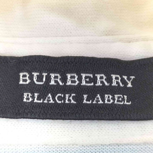 バーバリーブラックレーベル BURBERRY BLACK LABEL 刺繍入り ボーダー柄 半袖 ポロシャツ メンズ JPN:2
