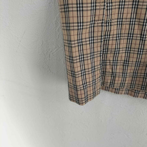 バーバリーブラックレーベル BURBERRY BLACK LABEL ノバチェック ジップアップ 半袖 シャツ メンズ JPN:2