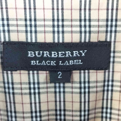 バーバリーブラックレーベル BURBERRY BLACK LABEL ノバチェック ジップアップ 半袖 シャツ メンズ JPN:2