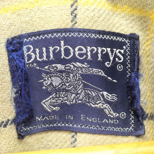 バーバリーズ BURBERRYS 80S 英国製エンブレム刺繍 比翼ジップ フード付 スイングトップ ブルゾン 裏地チェック レディース