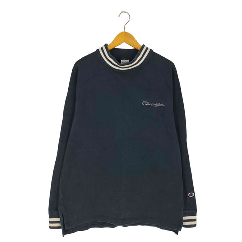 チャンピオン Champion ロゴ刺繍 リブライン モックネック トレーナー スウェット メンズ import:XL