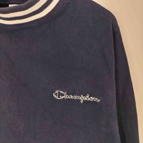 チャンピオン Champion ロゴ刺繍 リブライン モックネック トレーナー スウェット メンズ import:XL