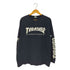 スラッシャー THRASHER SKATBOARD MAGAZINE フロント 袖プリント クルーネックR/Sシャツ メンズ JPN:XL