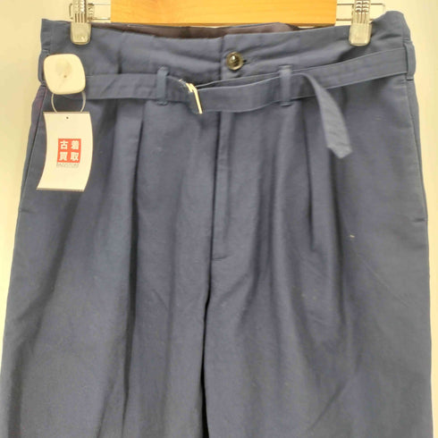 amne ベルト付き コットン ワンタック スラックスパンツ メンズ 2