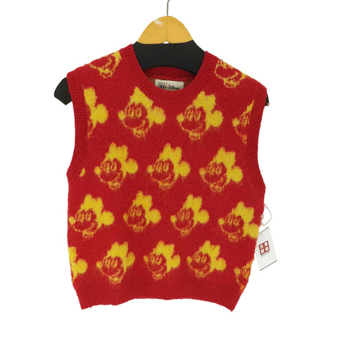 ザラ ZARA キャラクターシルエットニットベスト レディース import:M