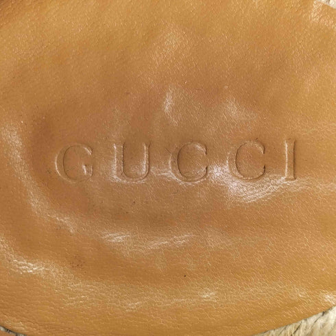 グッチ GUCCI レザー シグネイチャー エスパドリーユシューズ レディース 37