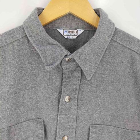 ファイブブラザー FIVE BROTHER 70S~80S USA製 三角タグ シャモアクロスシャツ メンズ 2XL
