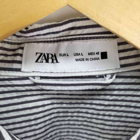 ザラ ZARA ストライプシャツ メンズ import:L