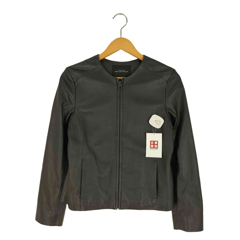ユナイテッドアローズグリーンレーベルリラクシング UNITED ARROWS green label relaxing CB SHEEP レザー ノーカラー ジャケット レディース JPN:38