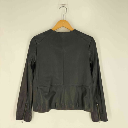 ユナイテッドアローズグリーンレーベルリラクシング UNITED ARROWS green label relaxing CB SHEEP レザー ノーカラー ジャケット レディース JPN:38