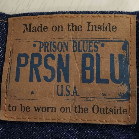 プリズンブルー PRSN BLU USA製 ダブルニーワークデニムジーンズ メンズ W40/L32