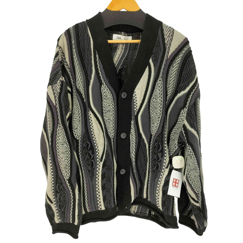 ザラ ZARA ジャガードニットカーディガン メンズ import:S