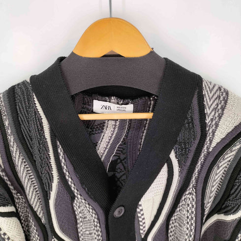ザラ ZARA ジャガードニットカーディガン メンズ import:S