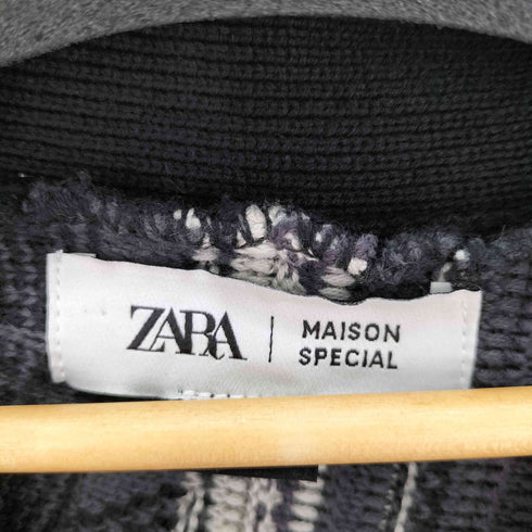 ザラ ZARA ジャガードニットカーディガン メンズ import:S