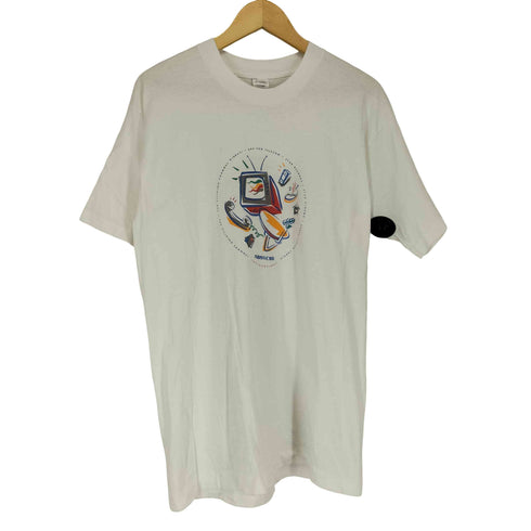 フルーツオブザルーム FRUIT OF THE LOOM 90s- 袖裾シングル 両面プリントクルーネックTシャツ メンズ L