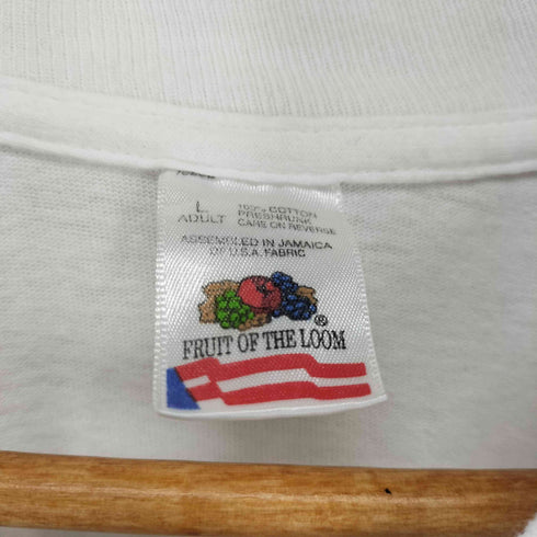 フルーツオブザルーム FRUIT OF THE LOOM 90s- 袖裾シングル 両面プリントクルーネックTシャツ メンズ L