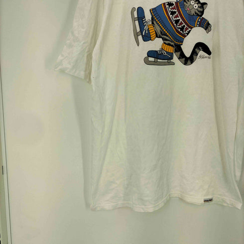 クレイジーシャツ CRAZY SHIRTS 90S ボディ USA製 猫 キャット スケート 両面 プリント S/S Tシャツ シングルステッチ メンズ import:XL