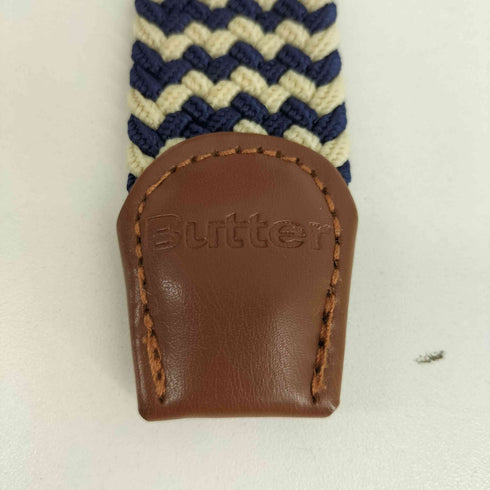 バター BUTTER 編み込みレザーベルト メンズ