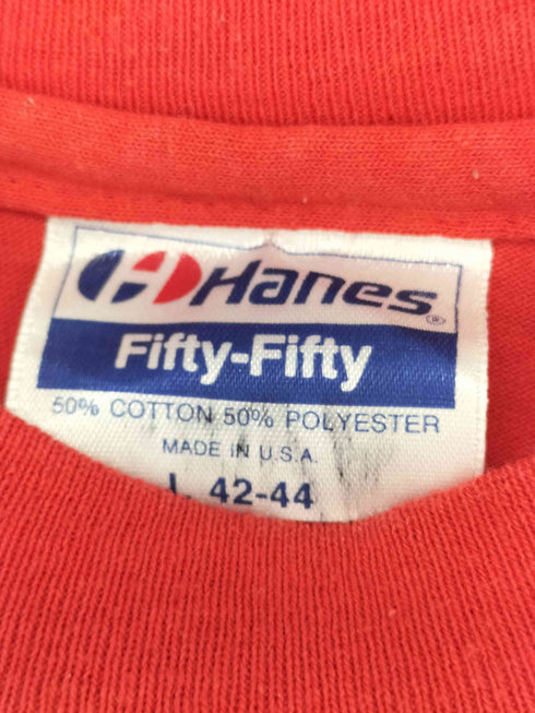 ヘインズ Hanes 90s USA製 3D FLORIDA フラミンゴプリント クルーネック 半袖 Tシャツ レディース import:M