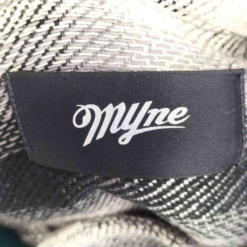 マイン MYne 袖ロゴ刺繍 オンブレチェック ライトネル フリンジ ウエスタンシャツ メンズ