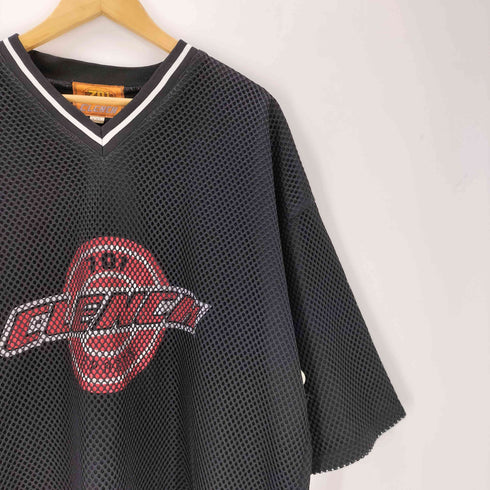 CLENCH 90-00S 701 両面 プリント S/S メッシュ レイヤード Vネック ゲーム シャツ メンズ XXL