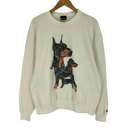 バターグッズ BUTTER GOODS USA製 Doberman Print Sweatshirt クルーネックスウェット メンズ import:L