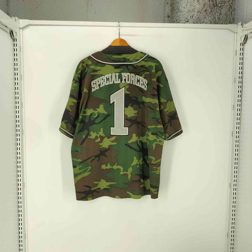 G.I.Joe GIJOE 90-00S SPECIAL FORCES アーミー 星条旗 刺繍 カモ 迷彩 ナンバリング 1 S/S ゲーム シャツ メンズ import:XL