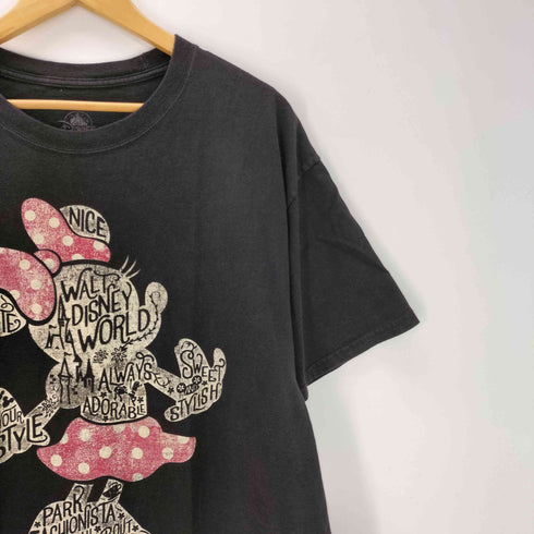 テーマパーク キャラクター テキスト プリント S/S Tシャツ メンズ import:XL