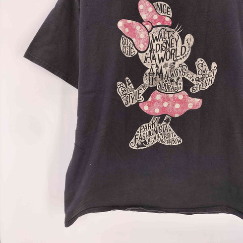テーマパーク キャラクター テキスト プリント S/S Tシャツ メンズ import:XL