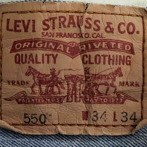 リーバイス Levis 00S 550 ボタン裏896刻印 RELAXED FIT テーパードデニムパンツ メンズ W34 L34