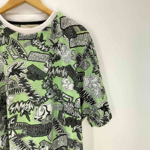 SHAUN SAMSON USA製 コミック 総柄 プリント S/S Tシャツ メンズ import:L