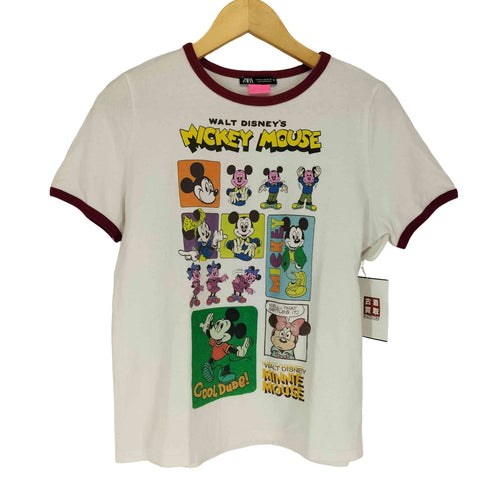 ザラ ZARA キャラクタープリントリンガーTシャツ レディース M