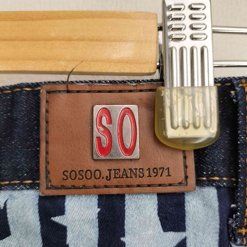 SOSOO.JEANS 1971 再構築 パッチワークデニムパンツ メンズ US:32-33