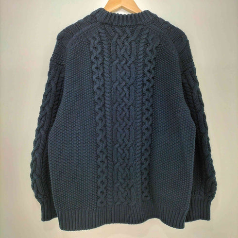 ジーユー GU by rokh ケーブルセーター NAVY Mサイズ レディース JPN:M