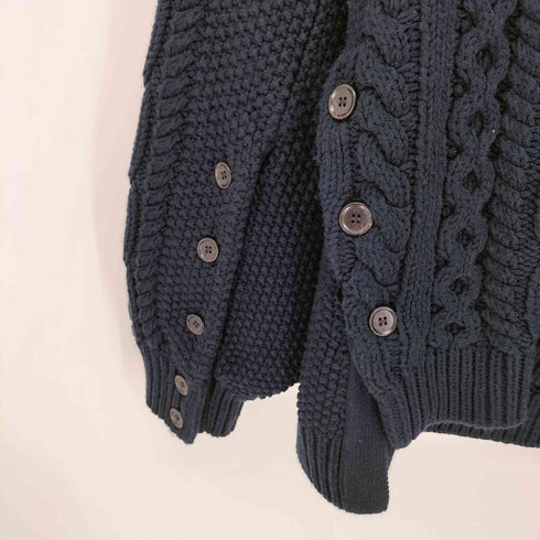 ジーユー GU by rokh ケーブルセーター NAVY Mサイズ レディース JPN:M